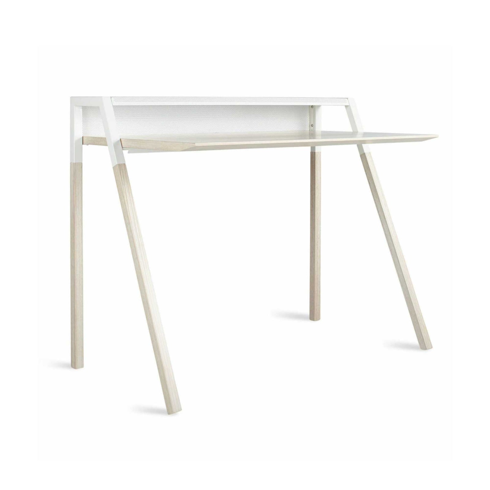 Blu Dot Cant desk, whitewashed ash/white
