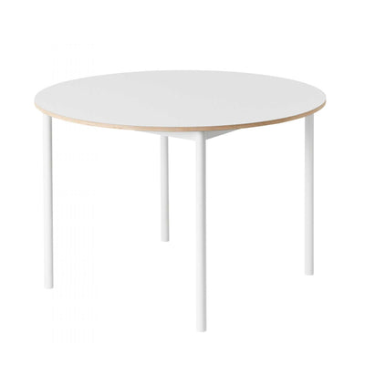 Muuto Base round table, white laminate/plywood/white (Ø110 cm)