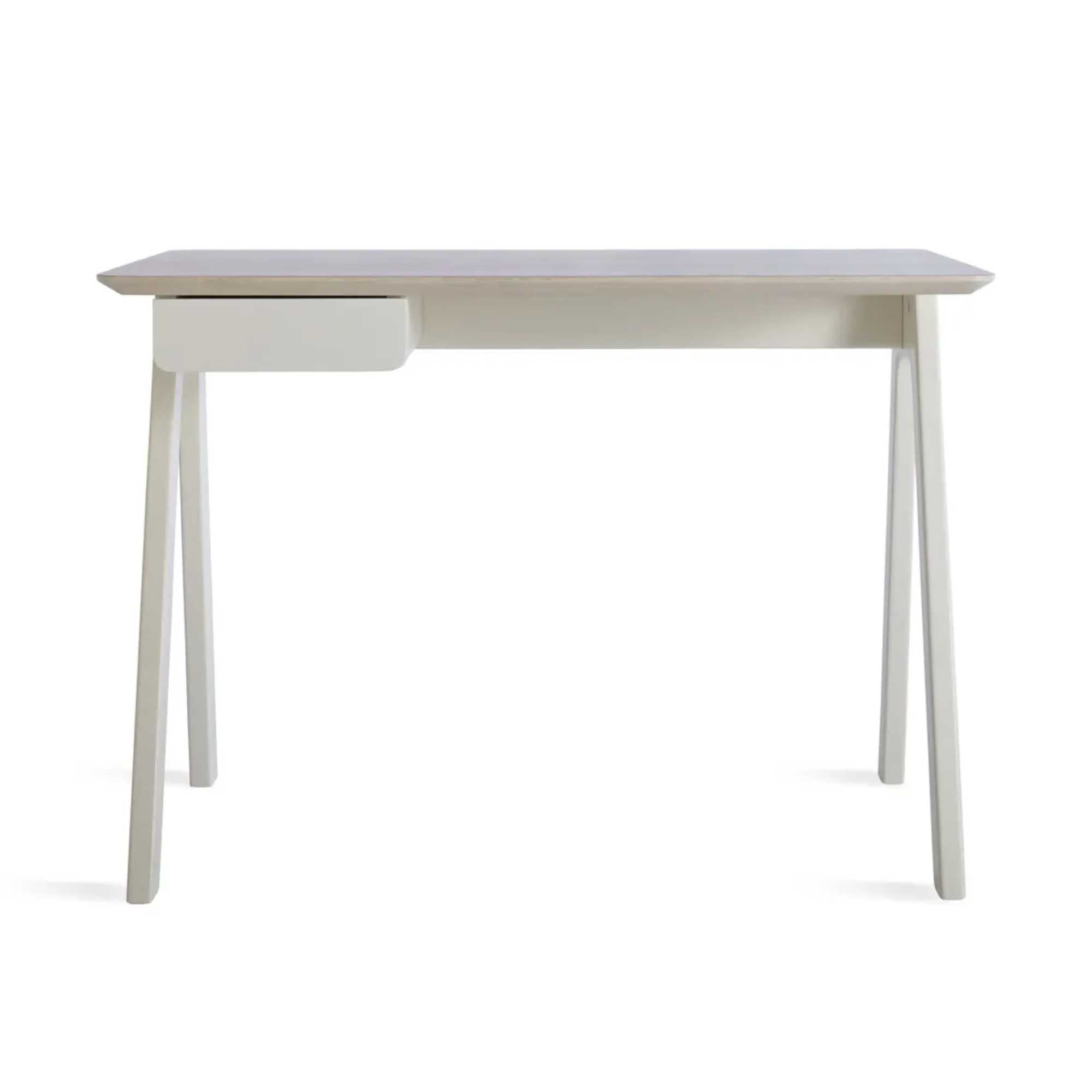 Blu Dot Stash Desk, whitewashed ash/white