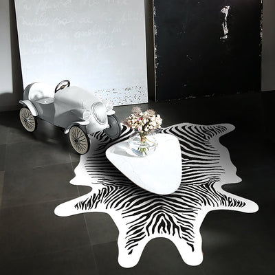 Podevache Vinyl carpet (126x159 cm), zebra white